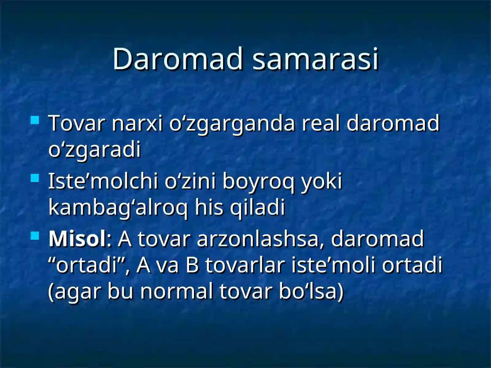 Даромад-истеъмол чизиғи ва унинг таҳлили 3