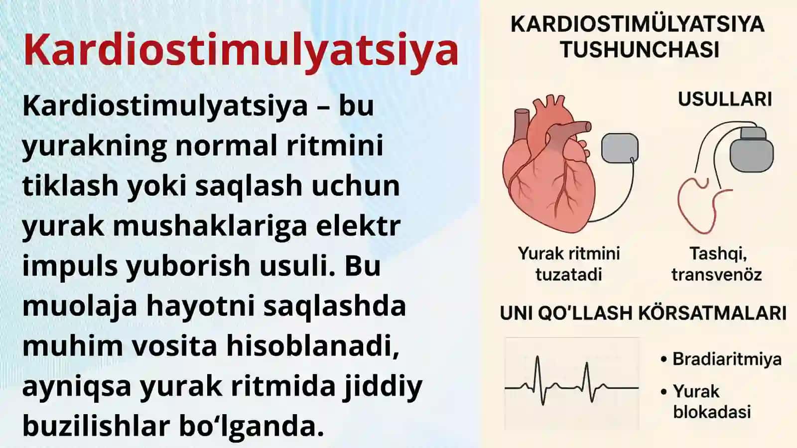 Mustaqil ish - Kardiostimulyatsiya tushunchasi usullari va uni qo'llash ko'rsatmalari 3