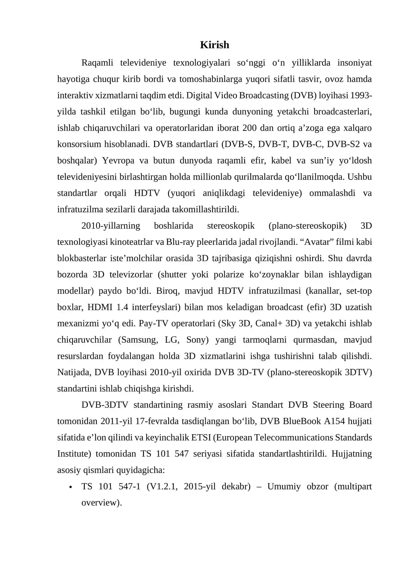 DVB 3D-TV standartidagi 3D televideniye 3
