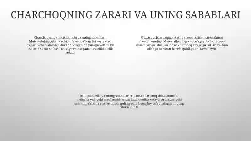 Vaqt BoʻYicha Davriy OʻZgaruvchan Kuchlanishlarda Materiallarining Mustahkamligi, Toliqish Yemirlish Va Uning Sabablari Kuchlanishlar Simlarining Turlari 3