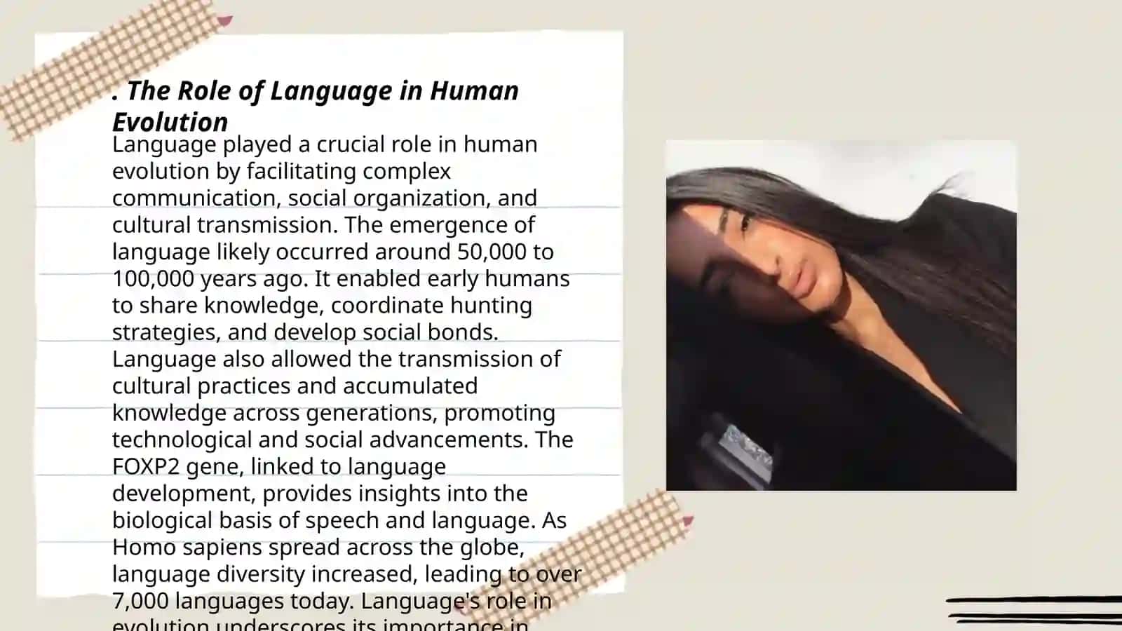 The Role of Language in Human Evolution 3