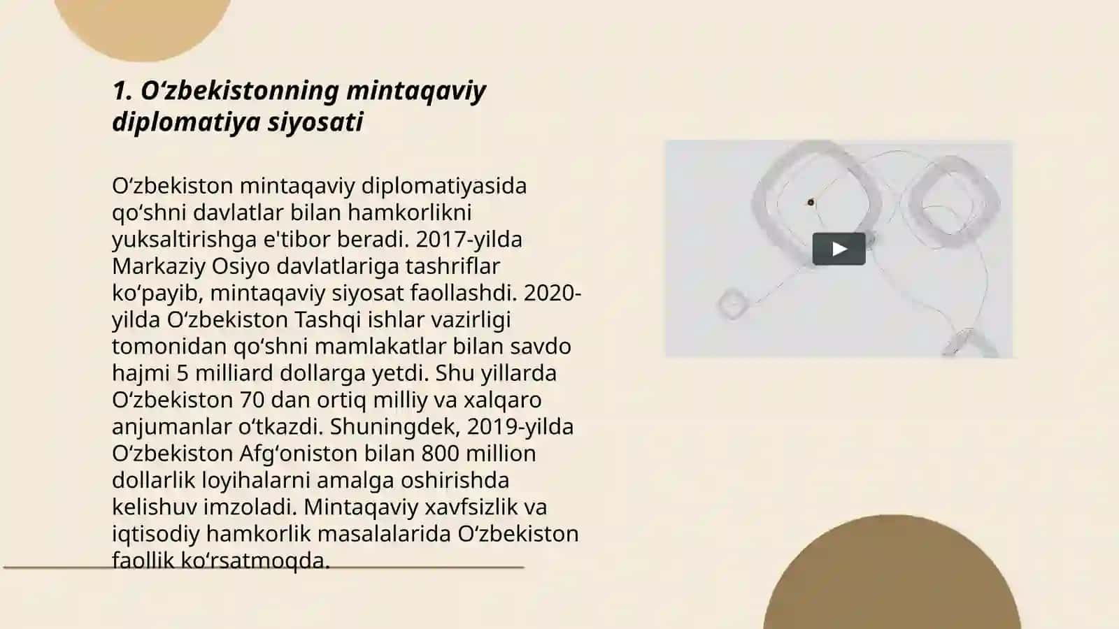 Oʻzbekistonning Markaziy Osiyoda tinchlik va barqarorlikni taʼminlashdagi oʻrni 3