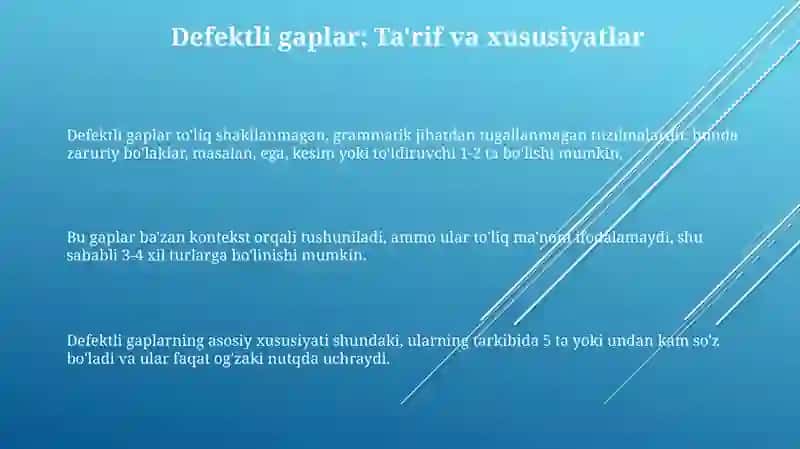 Defektiv gaplar: mohiyati va turlari 3