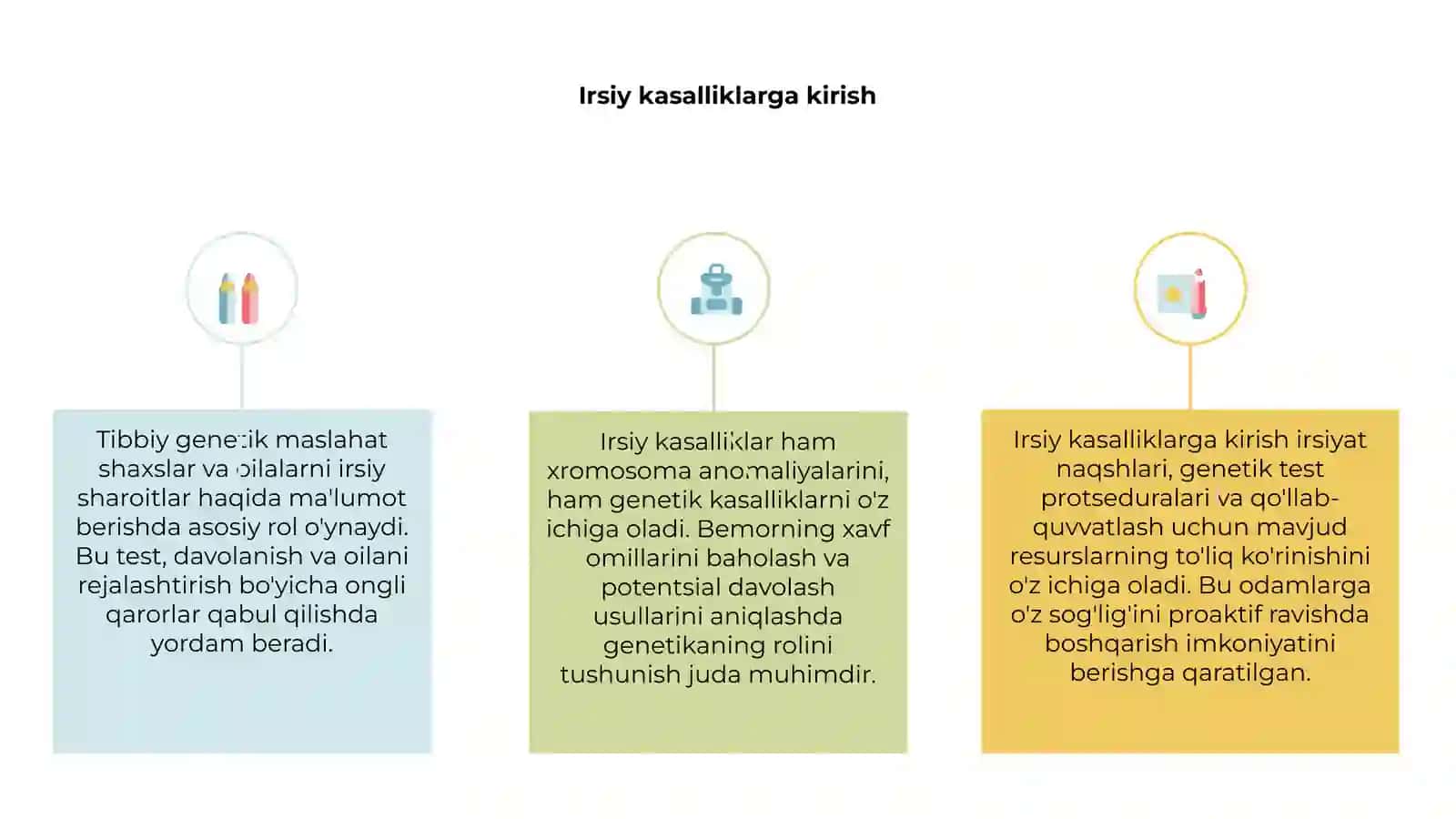 Irsiy kasalliklar:xromasoma va gen kasalliklari.Tibbiy genetik maslahat 3