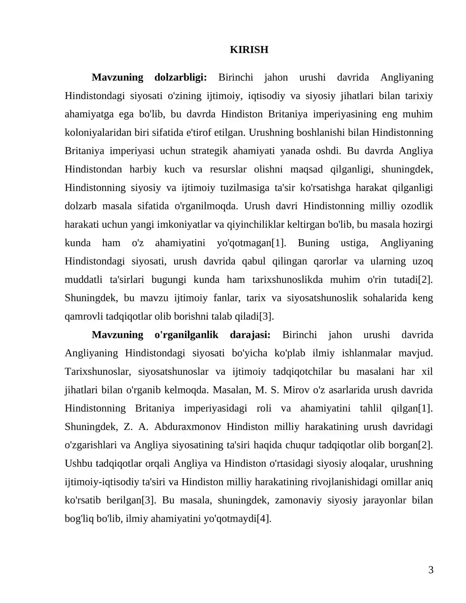 "Birinchi jahon urushida Angliyaning Hindistondagi siyosati" 3