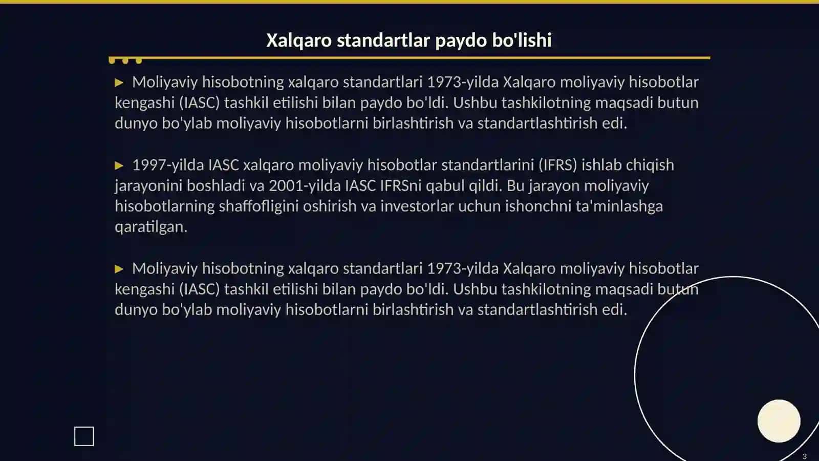 Moliyaviy hisobotning xalqaro standardlarining yaratilish tarixi 3