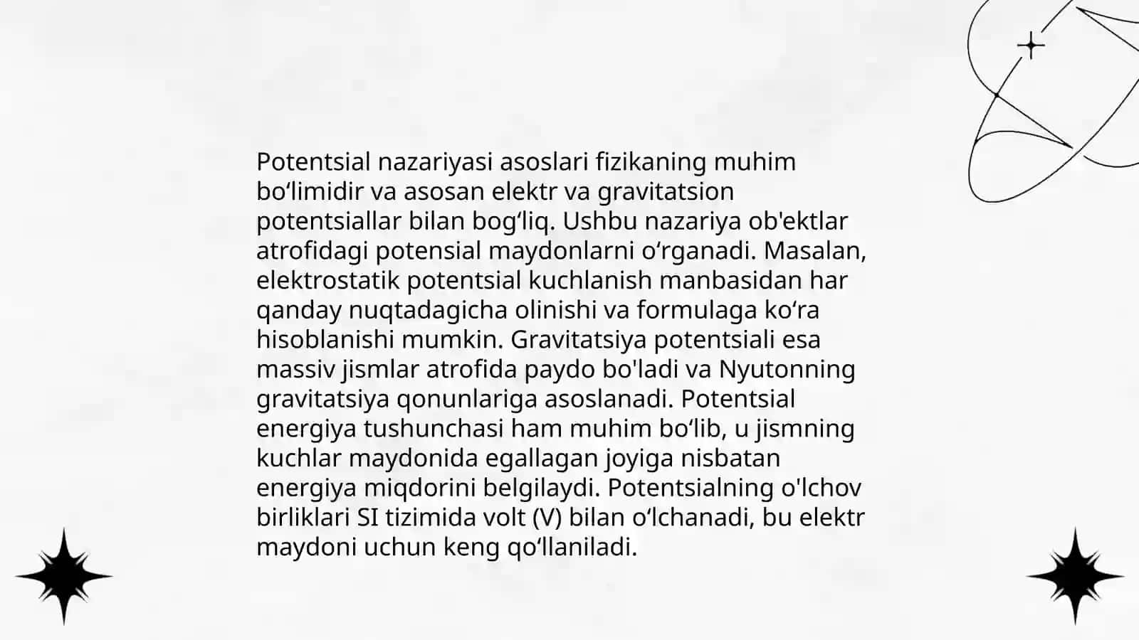 Potentsial nazariyasi asoslari 3