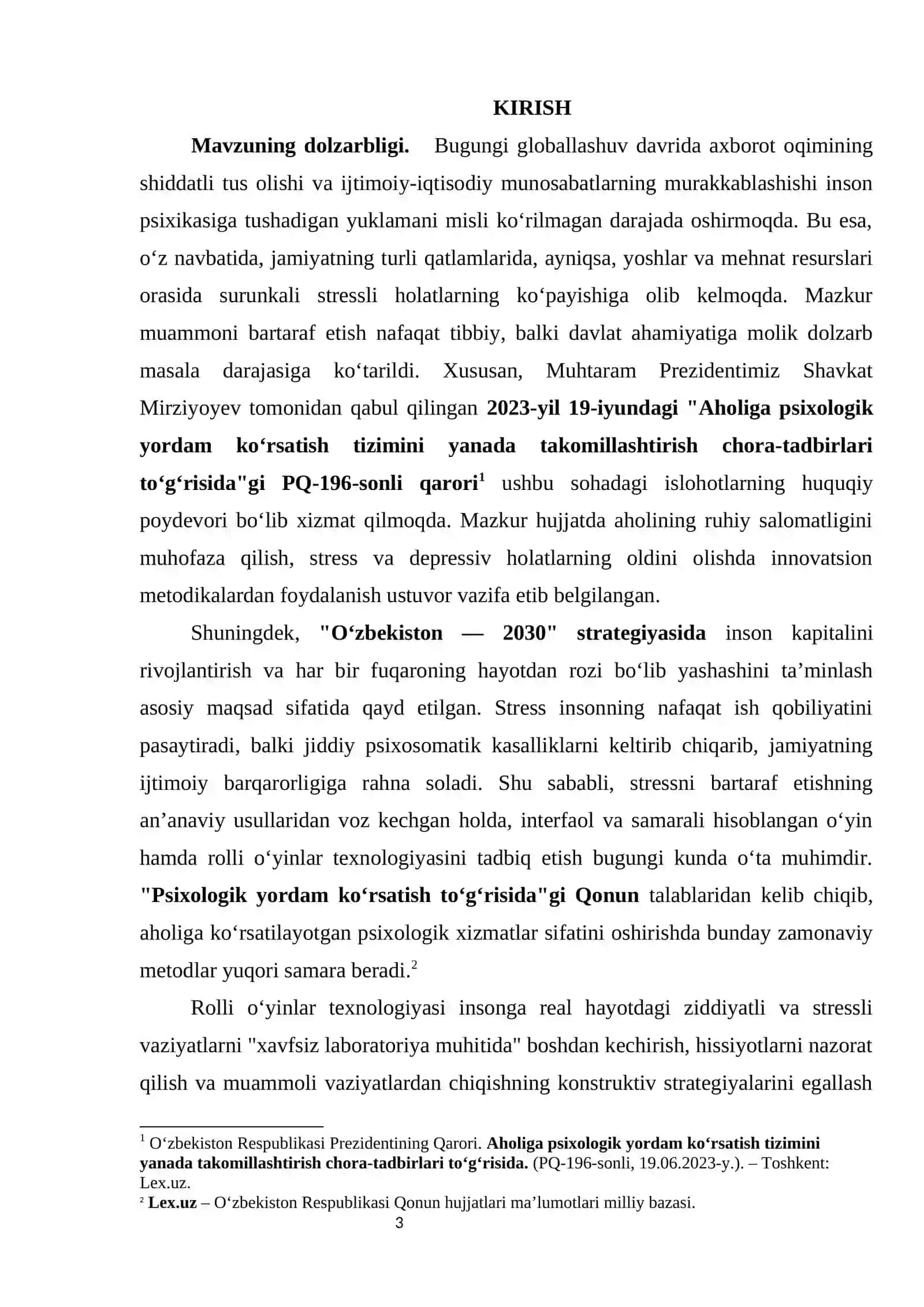 Stressni bartaraf etish boʻyicha oʻyin va roʻlli oʻyinlarni oʻtkazish. 3