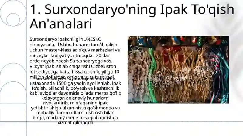 Surxon vohasida hunarmandchilik ananalari 3