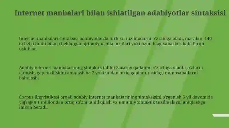 Internet adabiyotining sintaktik tahlili 3