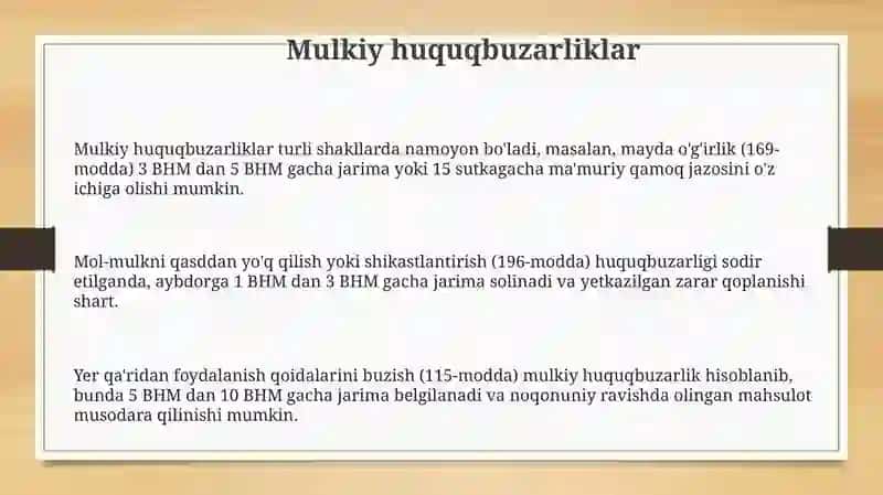Ma'muriy huquqbuzarlikning turlari 3