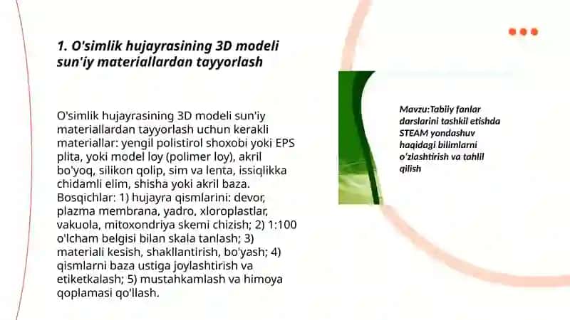 Tabiiy fanlardan mavzular yuzasidan sunʼiy materiallardan koʻrgazmali qurollar tayyorlash 3