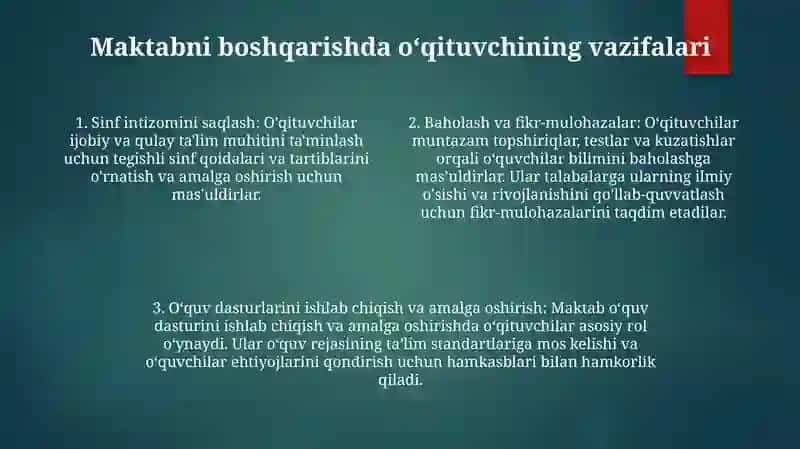 Maktabni Boshqarish Va Unga Rahbarlik Qilish Qonun-Qoidalari 3