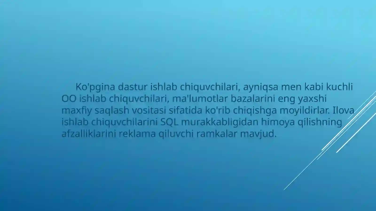 Berilganlar bazasini boshqarish tizimining logistik modelini qurish 3