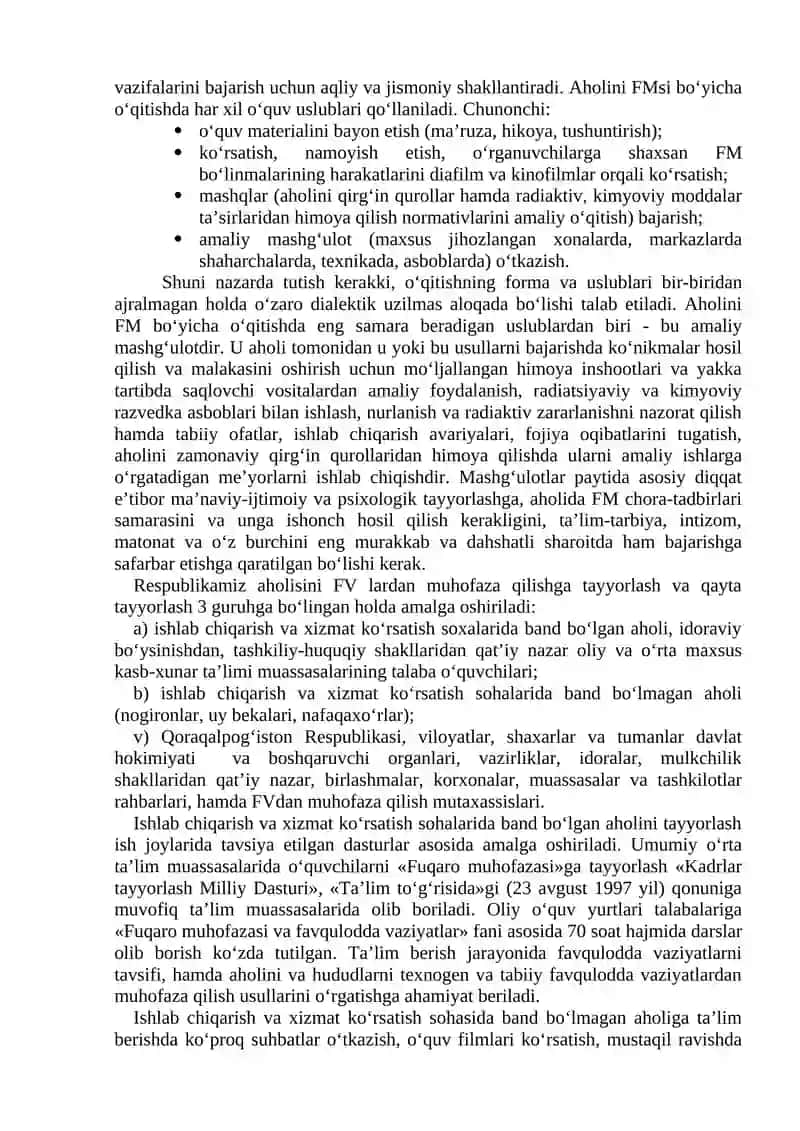 Aholini, moddiy va madaniy boyliklarni xavfsiz xududlarga evakuatsiya qilish 3
