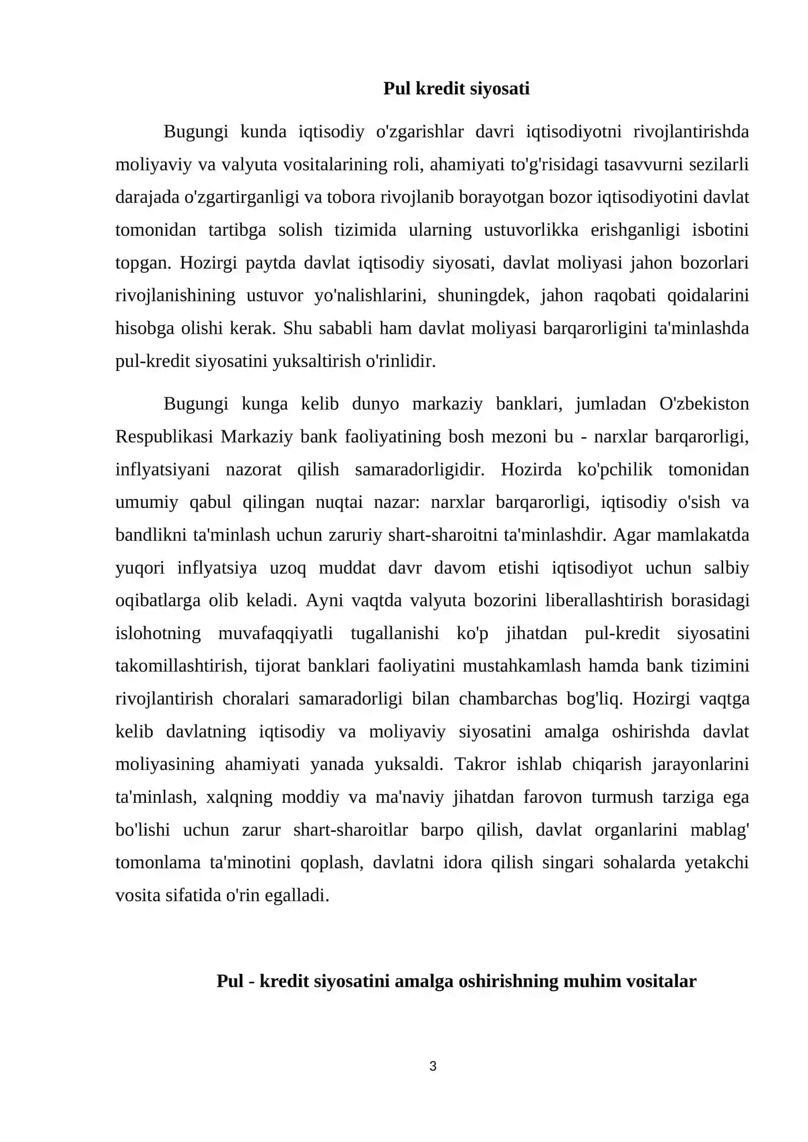 Pul-kredit siyosatining mexanizmlari va samaradorligi 3