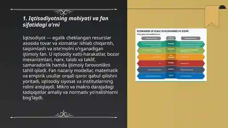 Iqtisodiyotning Mohiyati va Fan Sifatidagi O'rni 3
