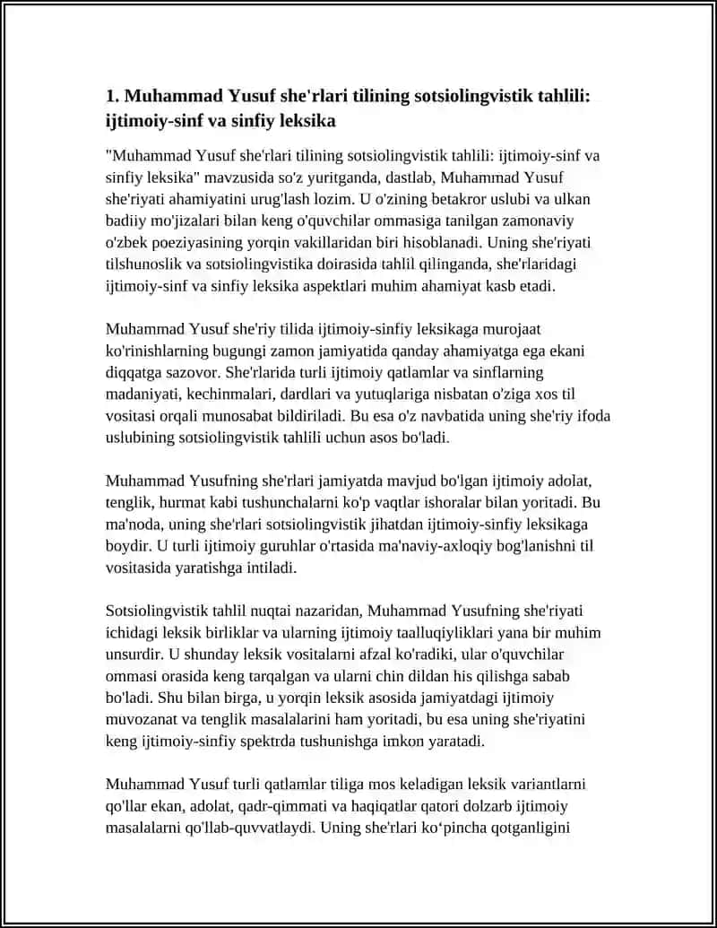 Muhammad Yusuf she'rlari tilining sotsiolingvistik tahlili: ijtimoiy-sinf va sinfiy leksika 3