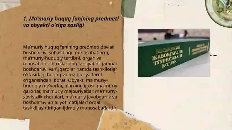 Maʼmuriy huquq fanining oʻziga xos xususiyatlari 3