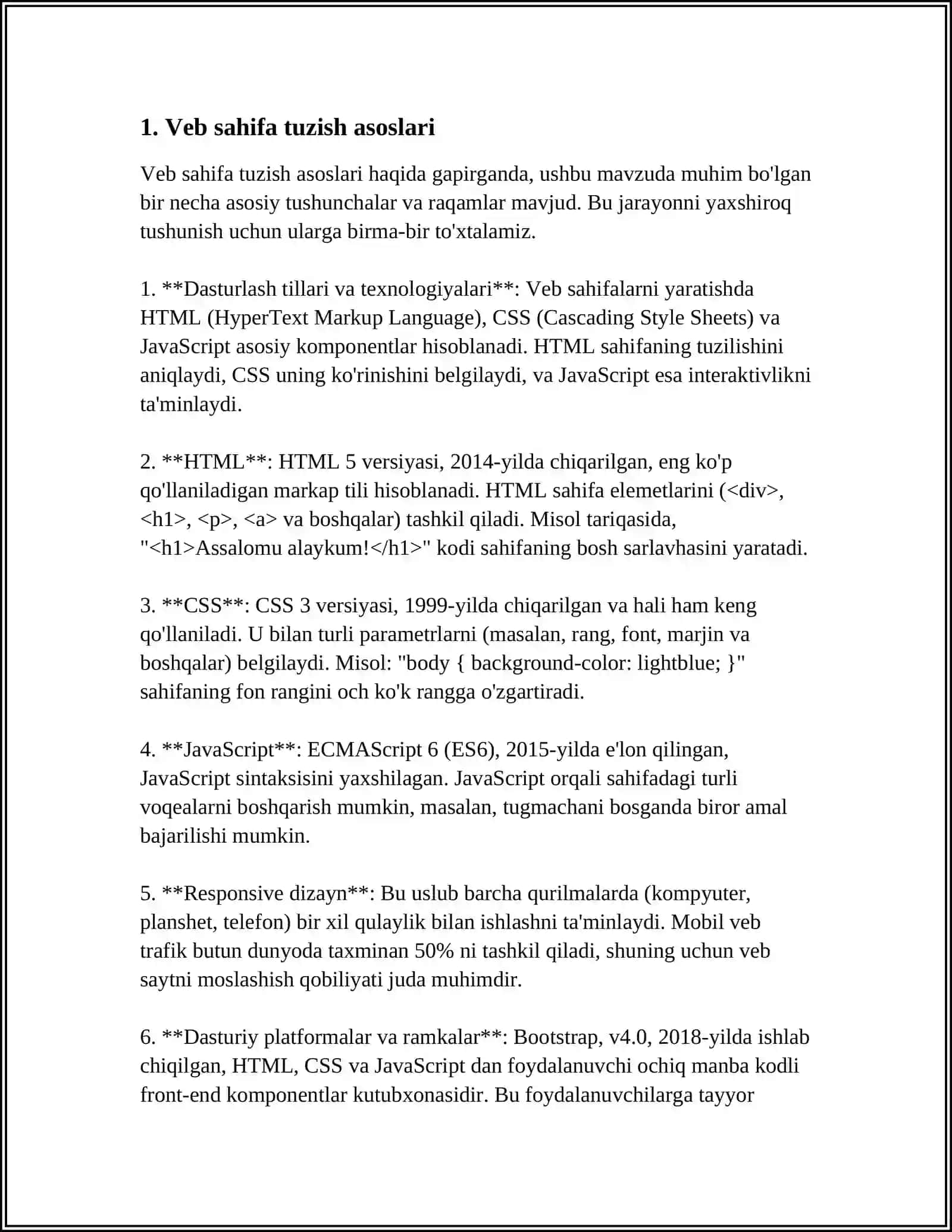 WEB SAHIFA BÖLIMINI ÖQITISH METODIKASI 3