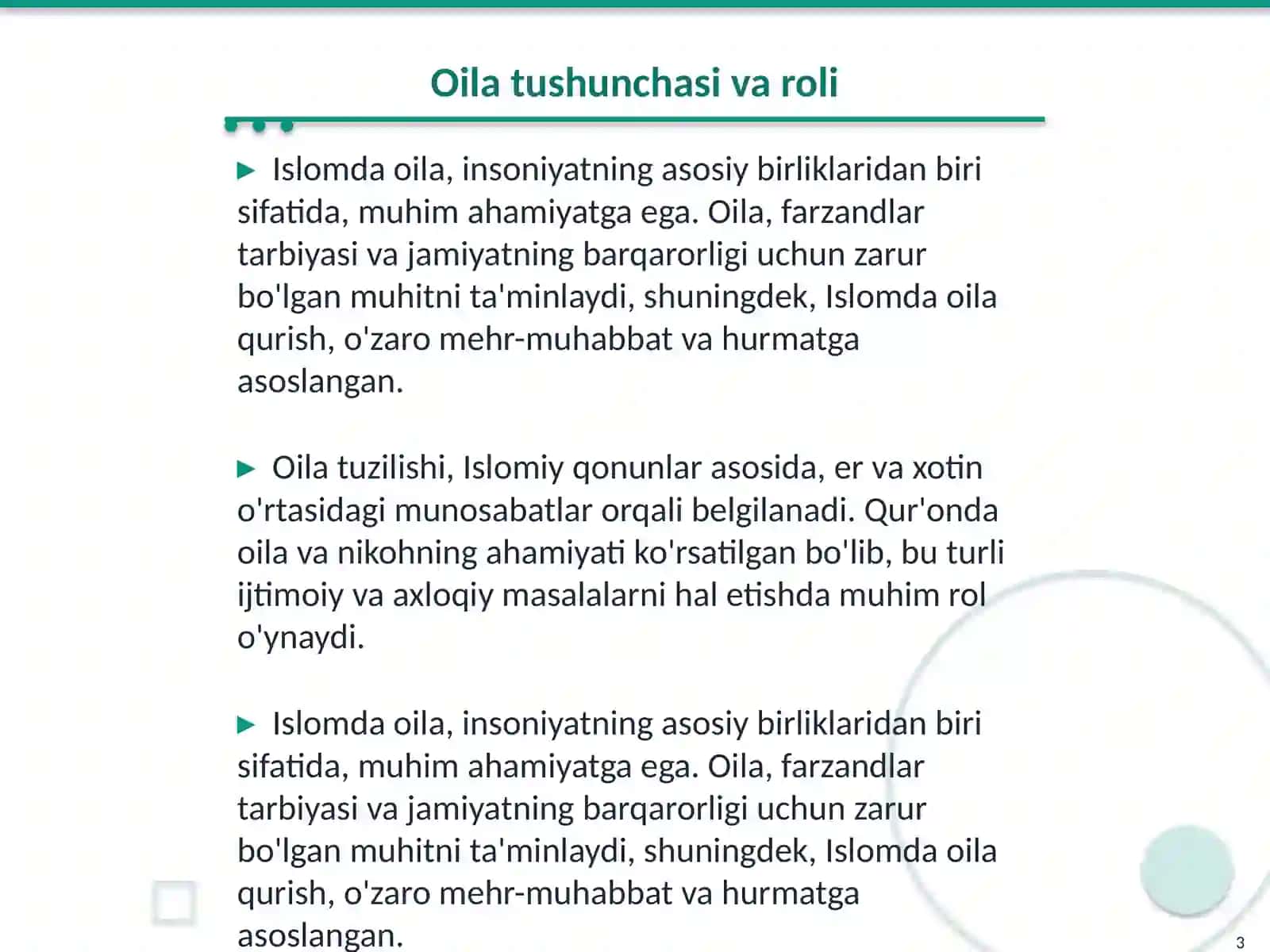 Islom huquqshunosligida oila, nikoh, taloq, idda, zihor tushunchalari 3