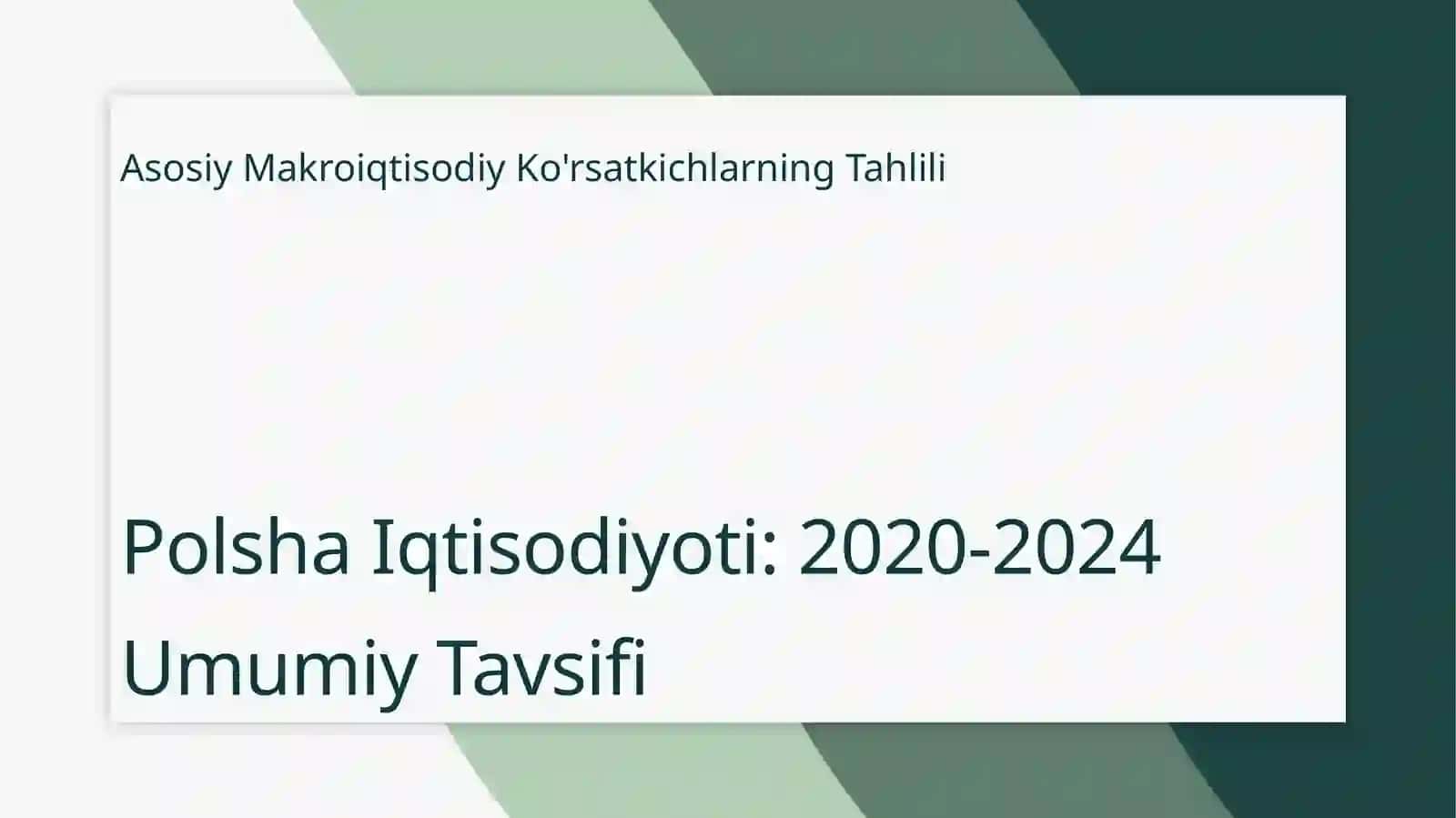 Polsha Iqtisodiyoti: 2020-2024 Umumiy Tavsifi 3