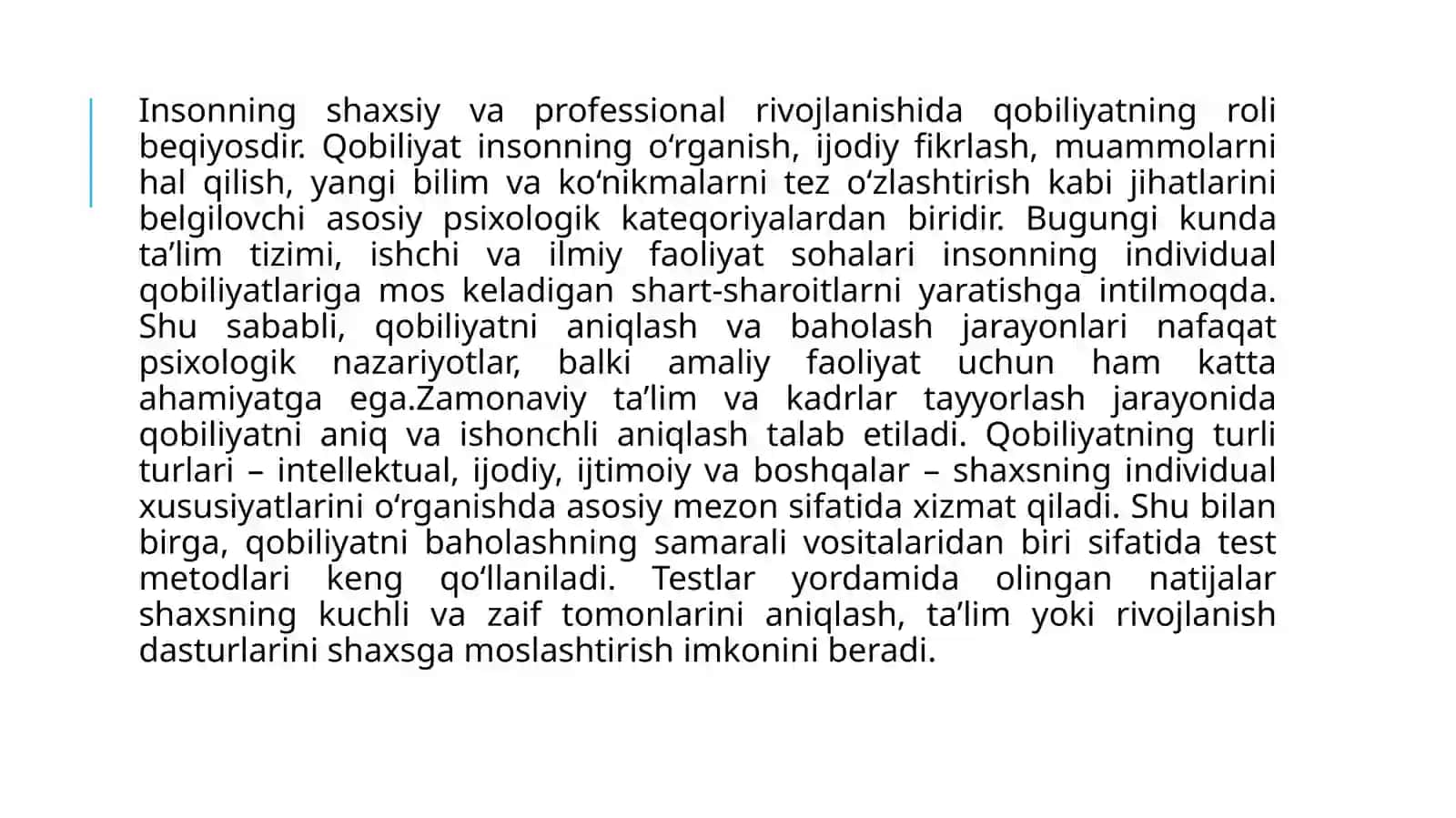 Qobiliyatni organizer test topshiriqlari mavzusida tayyor taqdimot 3