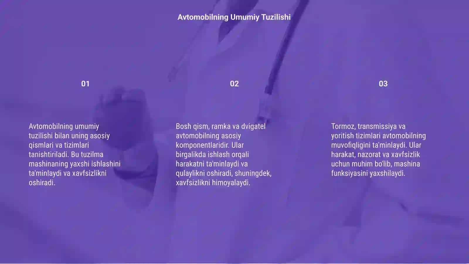 Avtamabilarning umumiy tuzilishi 3