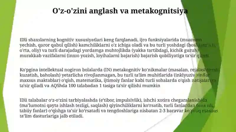 Aqli Zaif Oʻquvchilar 3