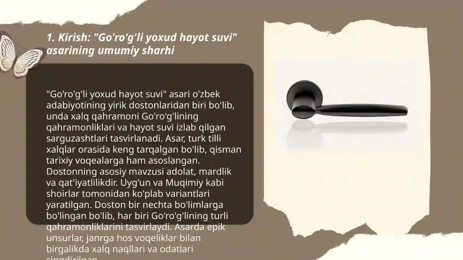 N.Eshonqulning "Go'ro'g'li yoxud hayot suvi" asari badiiy tahlili 3