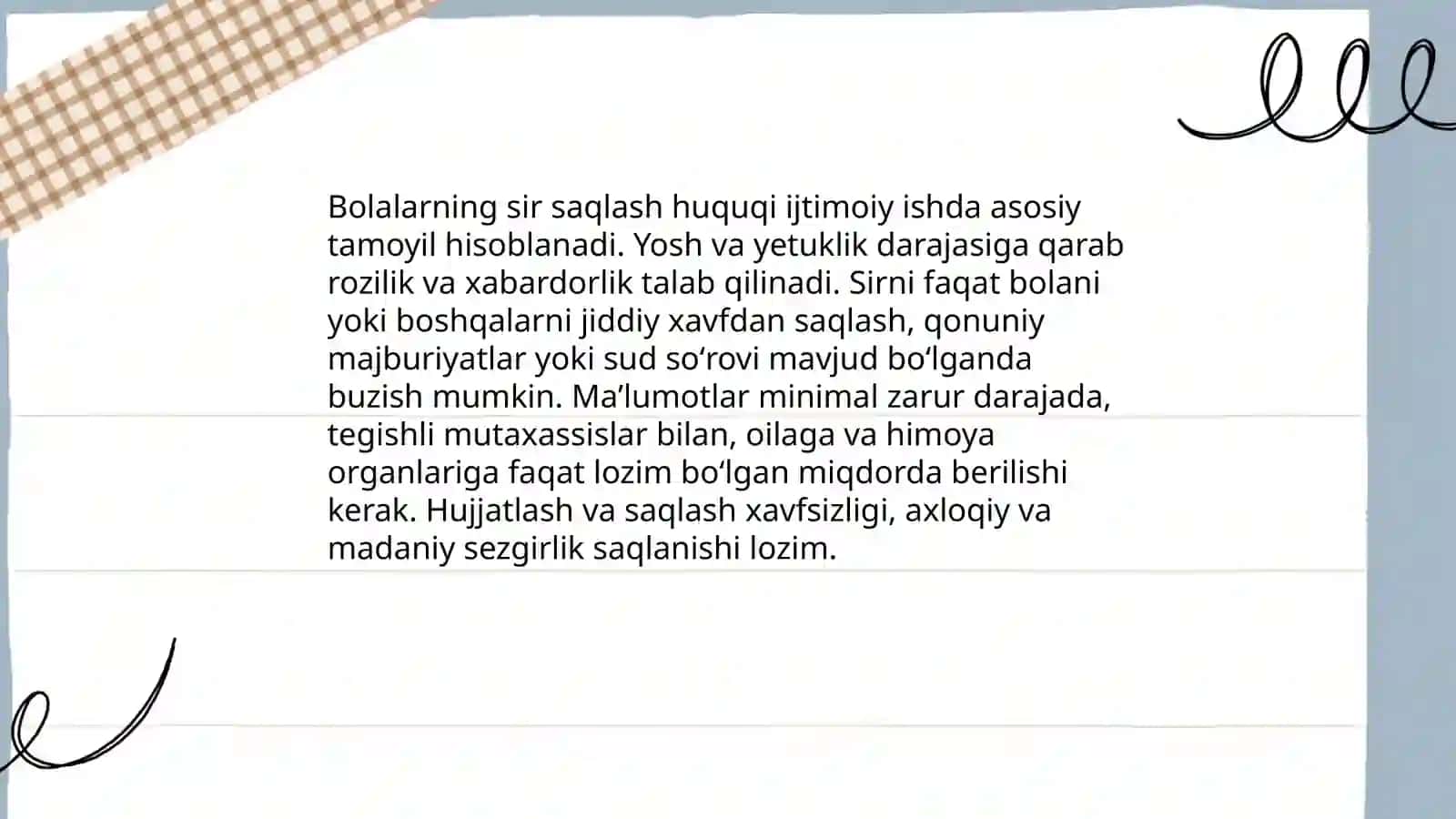 Ijtimoiy ishda bolalar huquqlari va ularni himoya qilish bo'yicha axloqiy masalalar 3