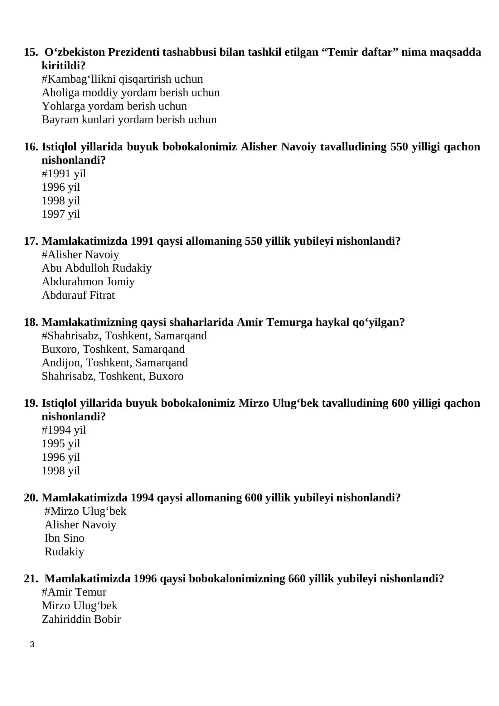 O‘zbekistоndа qаchоn Prezidentlik lаvоzimi jоriy qilindi? 3