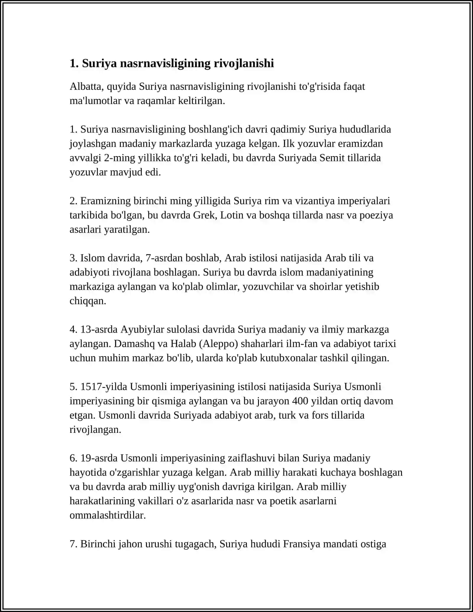 XX ASR IKKINCHI YARMIDAGI SURIYA NASRNAVISLIGI 3