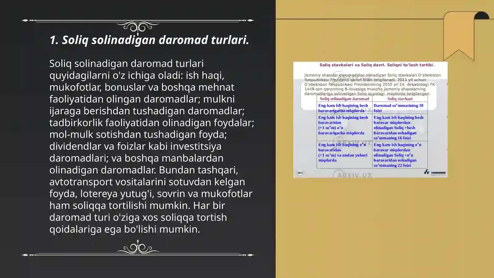 Jismoniy shaxslardan olinadigan daromad soligi boyicha imtiyozlar 3