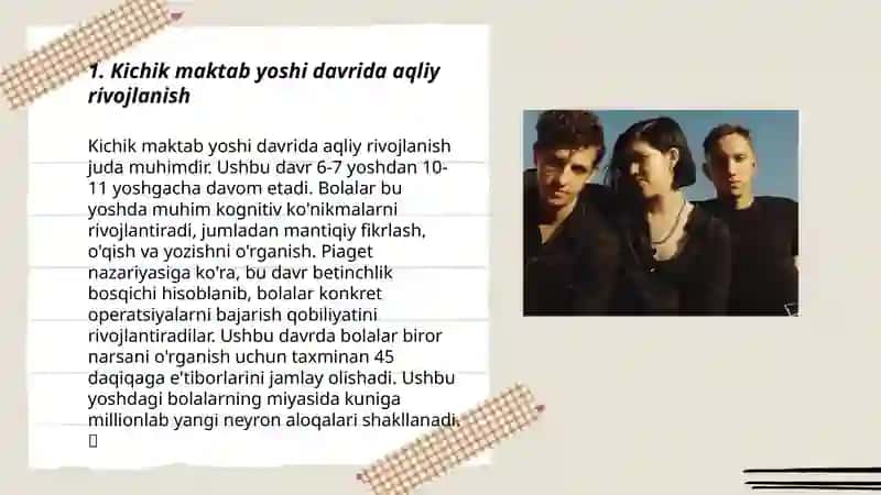 Kichik maktab yoshi davrida psixik rivojlanish xususiyatlar 3