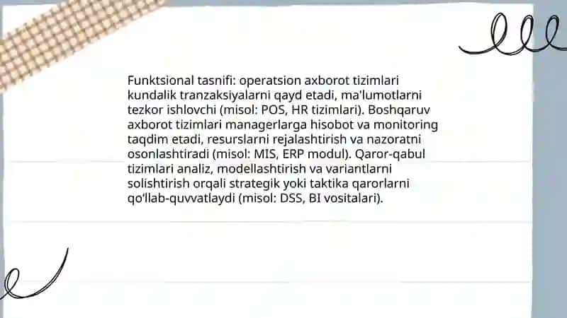 Axborot tizimlarining tasnifi 3