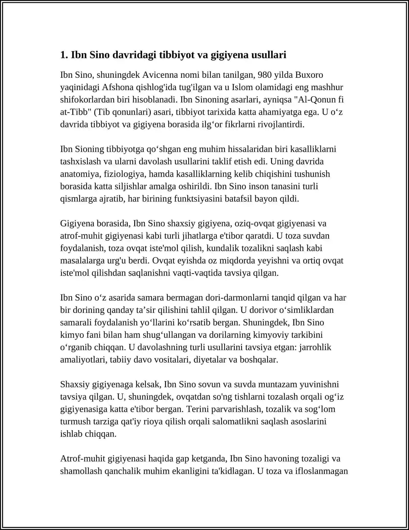 IBN SINO VA AL ROZIY DAVRIDAGI ASEPTIKA VA ANTISEPTIKA. QON TO‘XTATISH USULLARIDA ZAMONAVIY STENTLARDAN FOYDALANISH 3