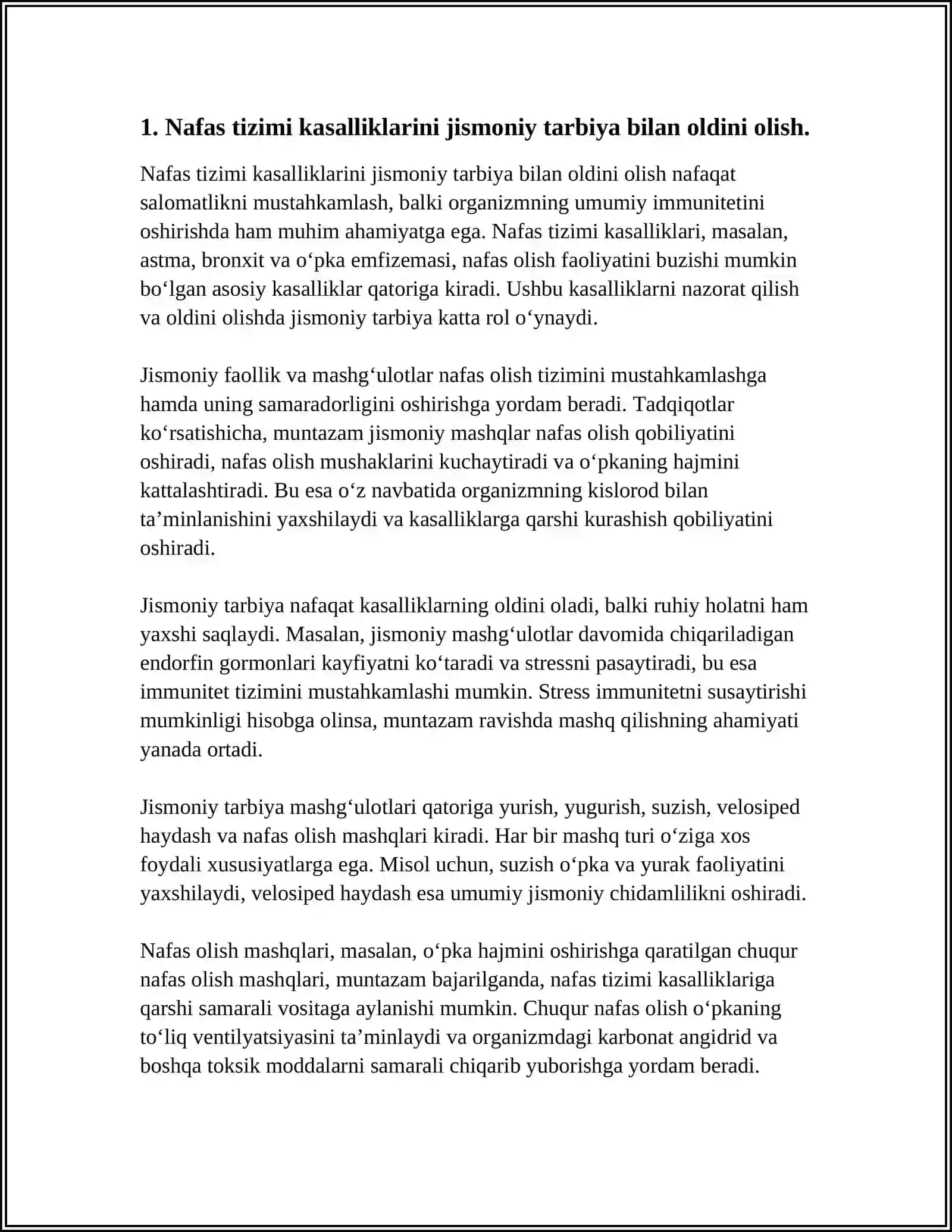 Jismoniy Tarbiya Yordamida Nafas Tizimi Kasalliklarini Davolash Profilaktikasi 3