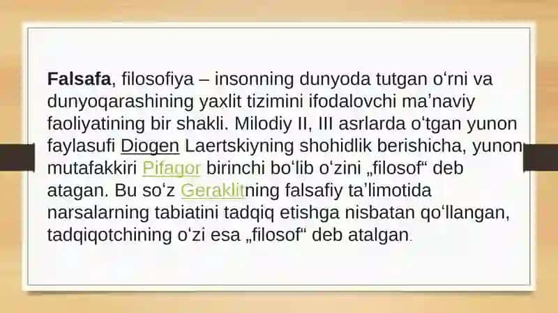 Falsafa turmush tarzi va dunyoni anglash usuli 3