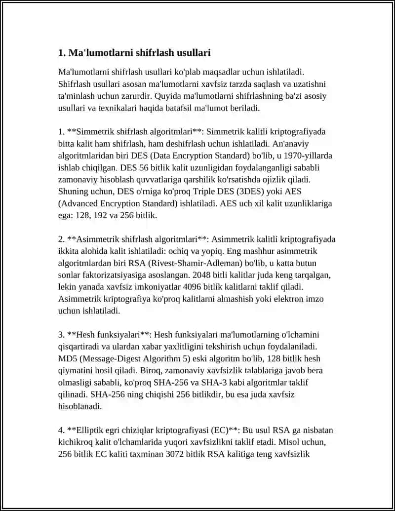 AXBOROT XAFSIZLIGINI TA’MINLASH USULLARI 3