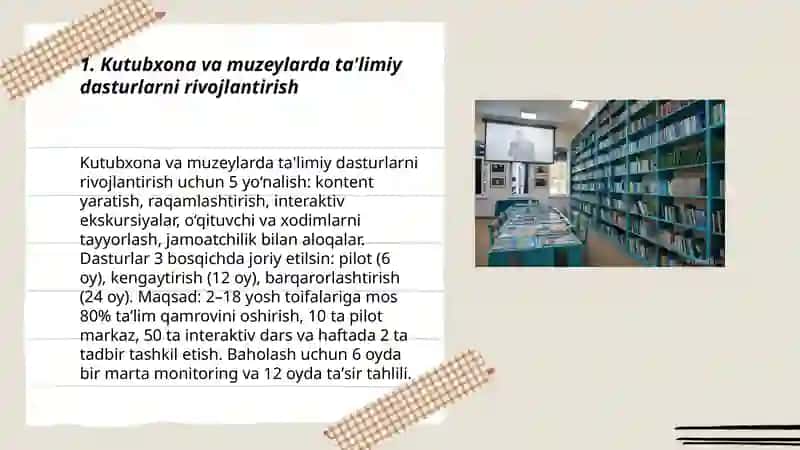 Kutubxona va muzey ta'lim, tarbiya va axborot makoni 3