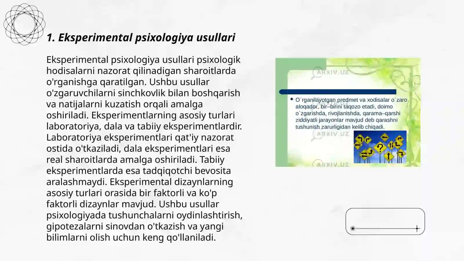 Hozirgi zamon psixalogiyasining tadqiqot metodlari 3