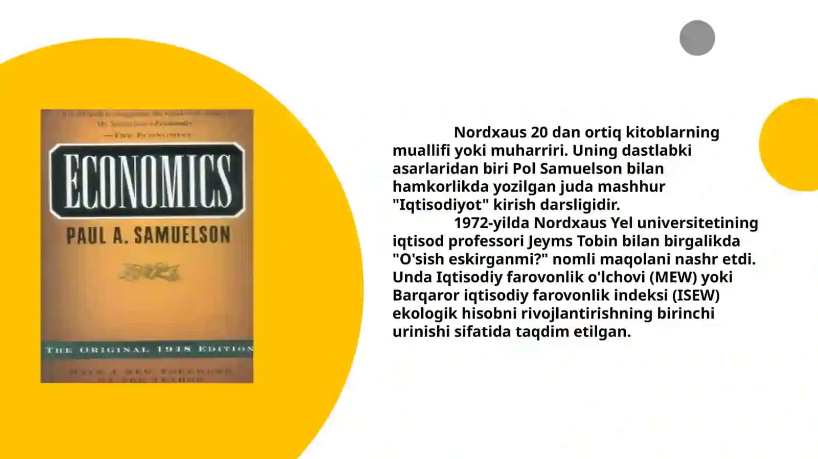 Iqlim iqtisodiyoti va William Nordhaus modellari (Tayyor Mustaqil ta'lim / PPTX + Ma'ruza matni) 3