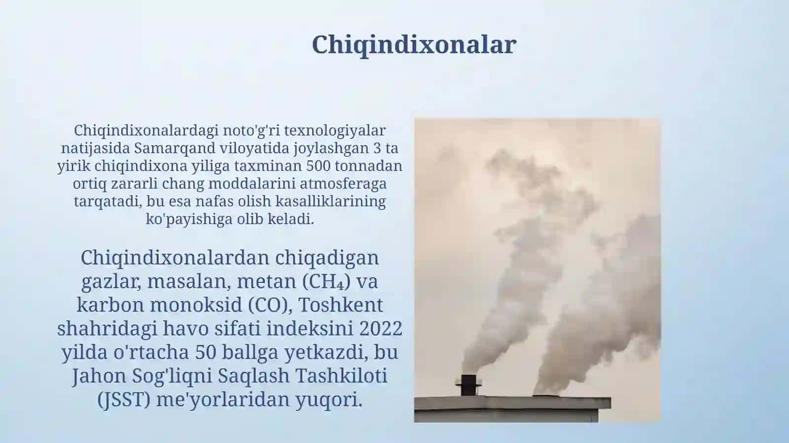 Atmosfera havosini ifloslantiruvchi manbalar 3