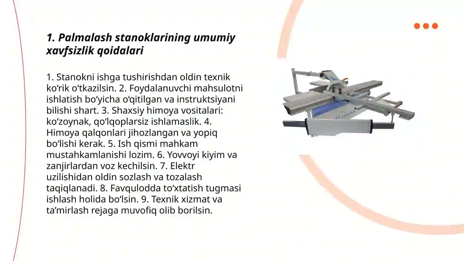 Palmalash stanoklarini xavfsizligi 3