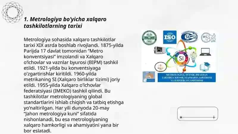 Xаqаro birliklаr tizimi. Metrologiya bо‘yichа xаlqаro tаshkilotlаr 3
