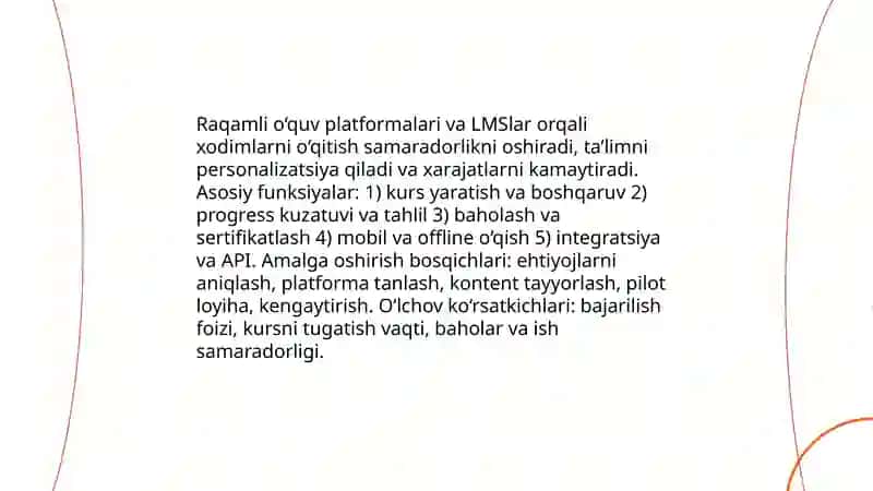Raqamli o’quv platformalari va LMSlar orqali xodimlarni o‘qitish 3