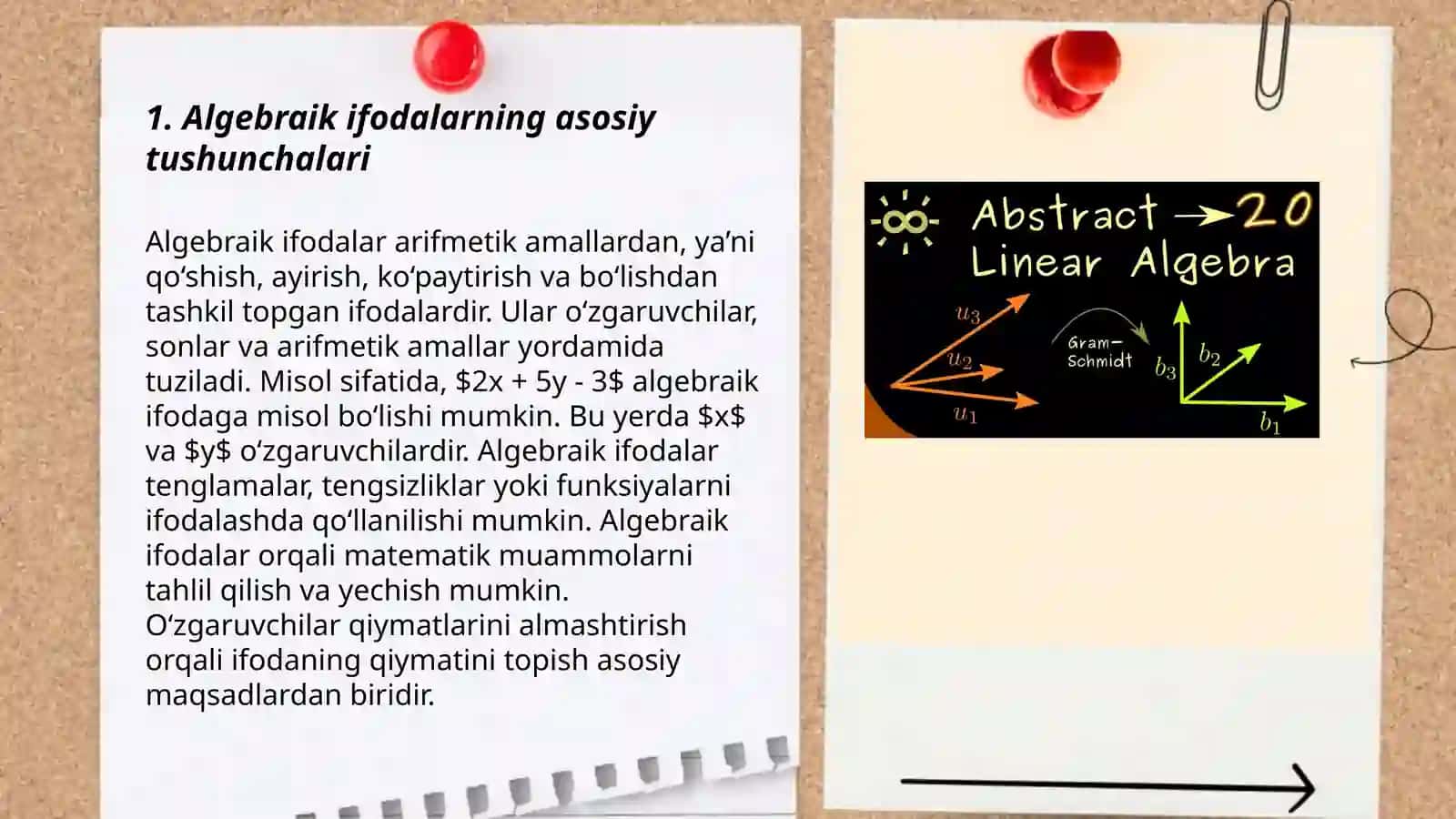 Algebraik ifodalarni qiymatini topish 3