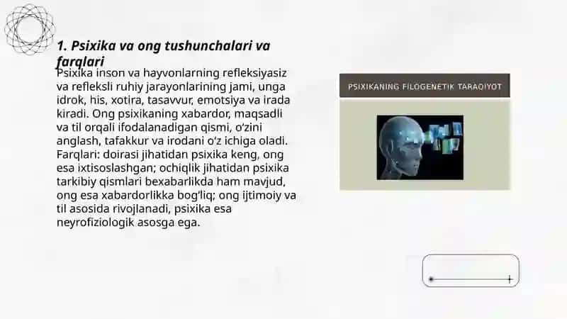 Psixika va Ong 3