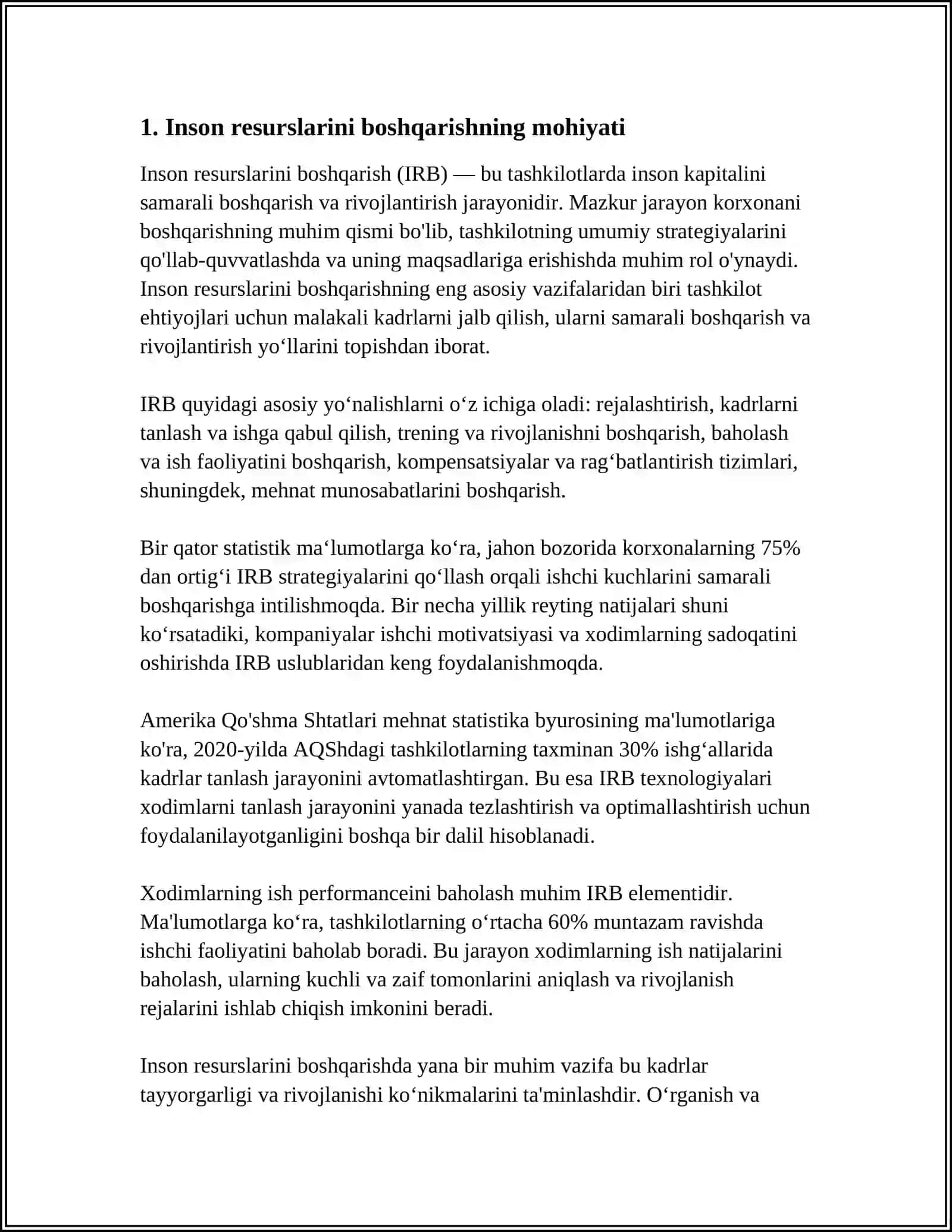 INSON RESURSLARINI BOSHQARISH, XODIMLAR ISH FAOLIYATINI BAHOLASH USULLARI 3